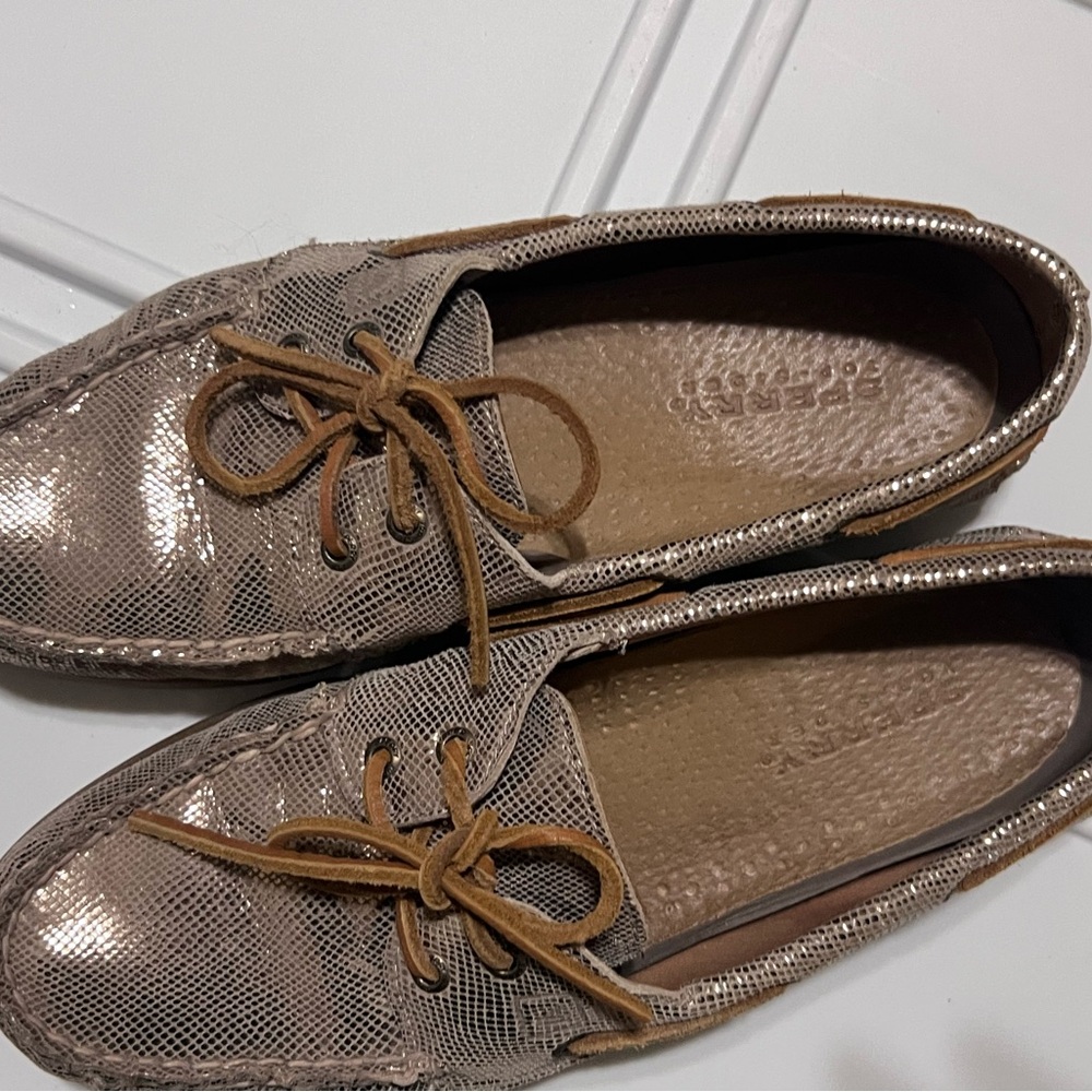 Sperry Women's Gold Sparkling Boat shoes